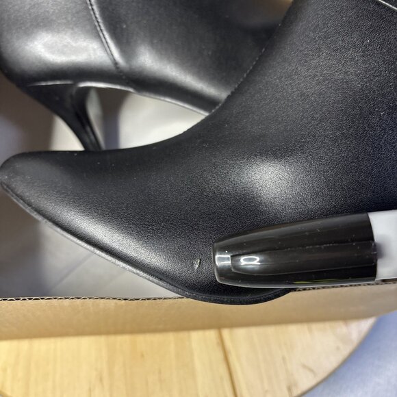 Ermonn Womens Pointed Toe Ankle Boots Stiletto Heels Side Zipper Bow Faux Suede - Picture 9 of 11